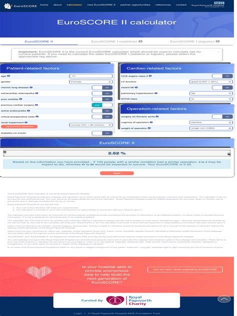 EuroScore Website .